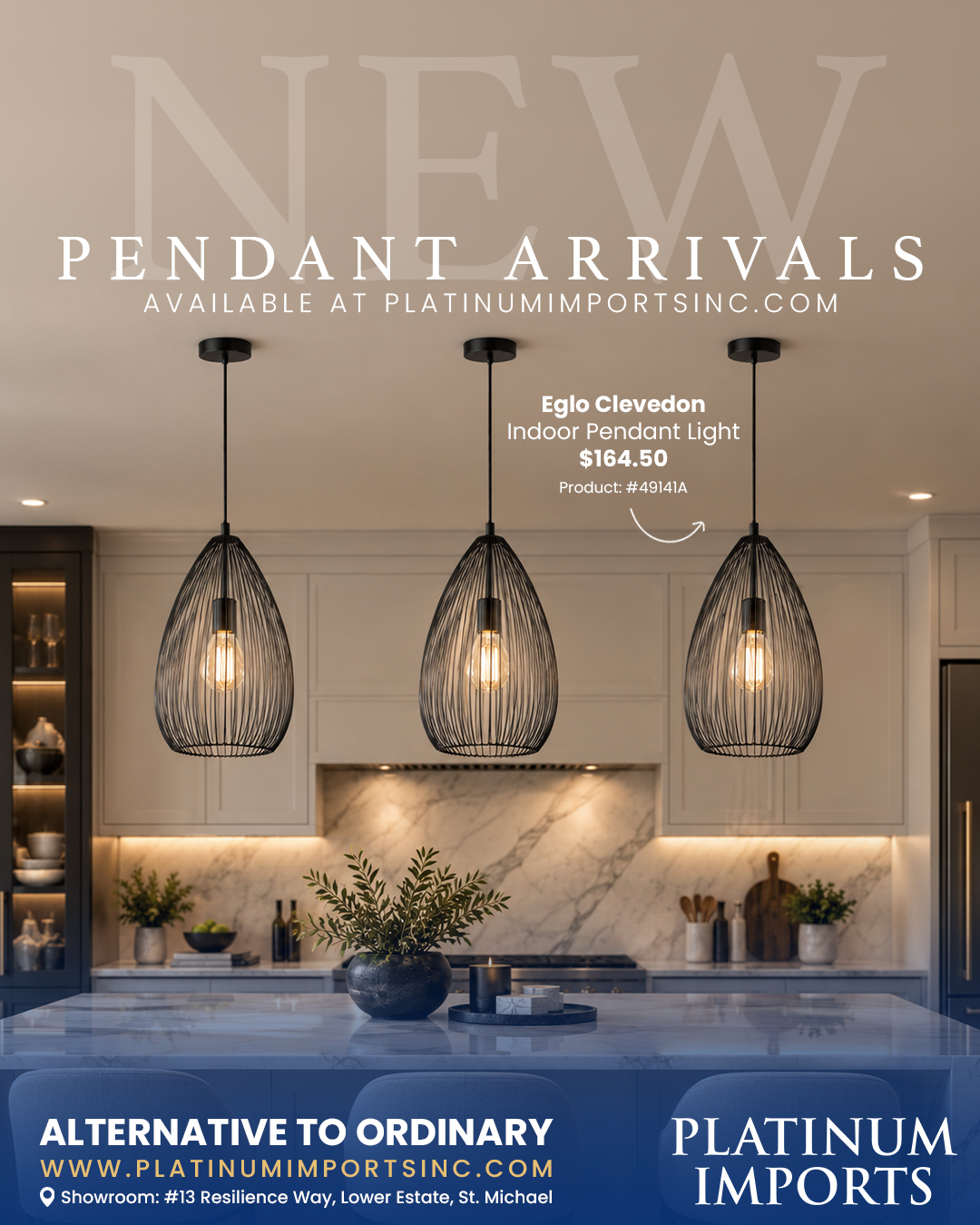 New Eglo Clevedon Pendant Light - $164.50 with Free Islandwide Delivery
