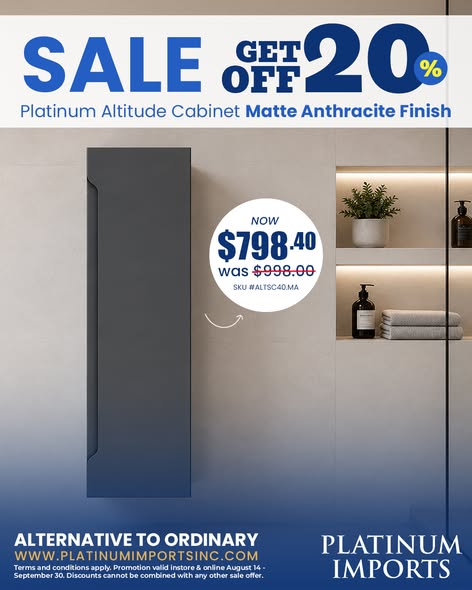 20% Off Platinum Altitude Side Cabinets – Now $798.40