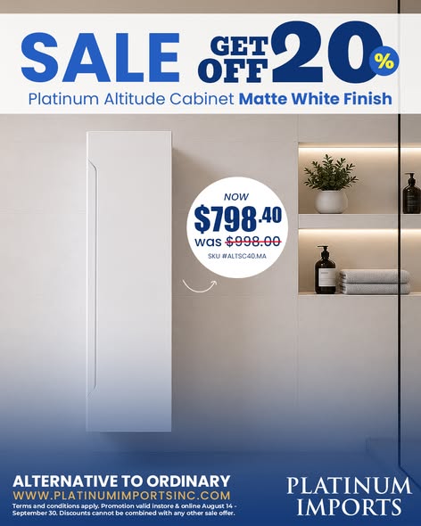 20% Off Platinum Altitude Side Cabinets – Now $798.40