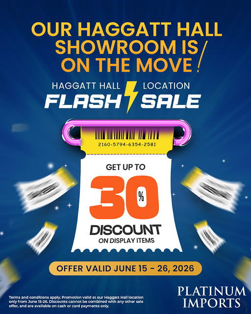 Platinum Imports Haggatt Hall Flash Sale – Up to 30% Off Display Items