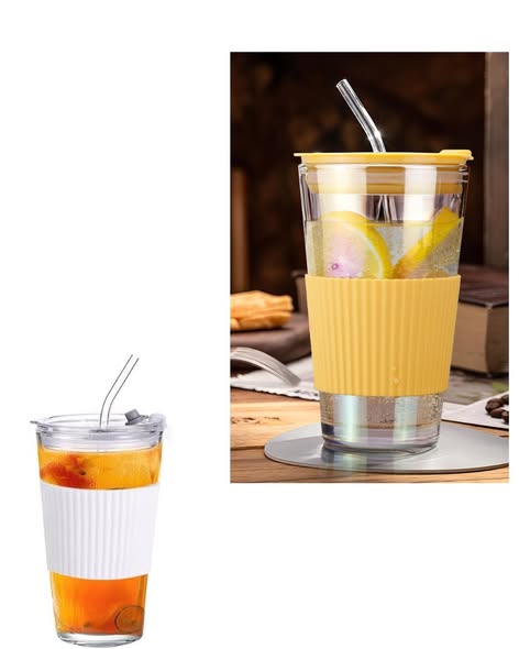 New Arrival: 15oz Glass Travel Mug – $10.00