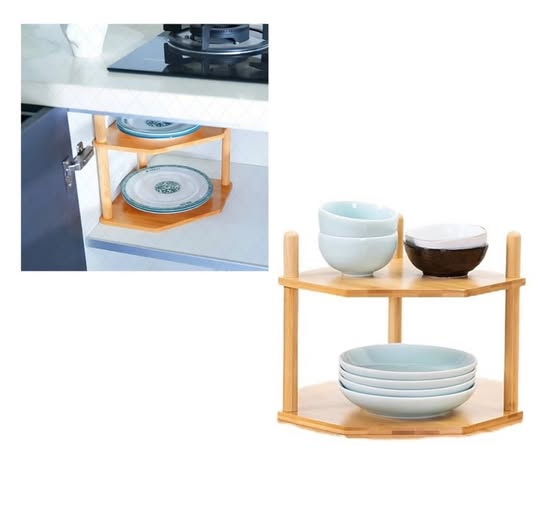 Multipurpose Bamboo 2 Tier Corner Rack – $10.00 at SAS Barbados