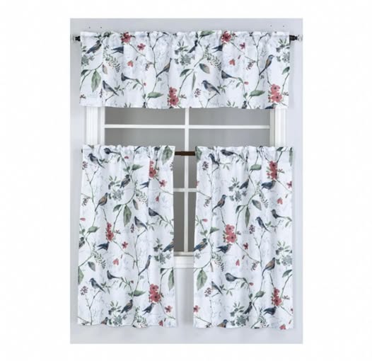 3 Pc Sweet Songbird Kitchen Curtain Set – Now $15.00