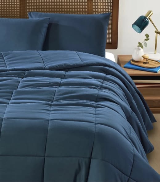 3pc Full Size Microfiber Comforter Set – Navy – $75.00
