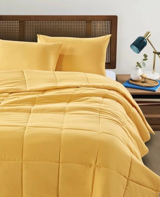 3pc Full Size Mustard Microfiber Comforter Set – $75.00