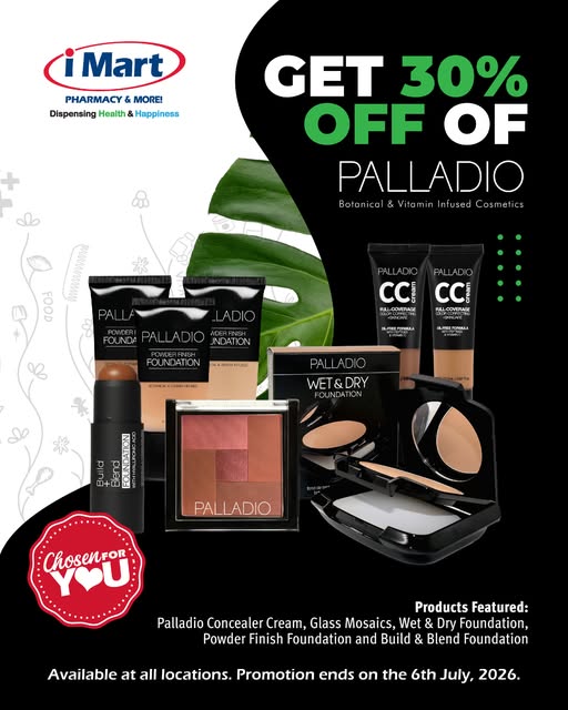 30% Off Palladio Botanical & Vitamin Infused Cosmetics at iMart