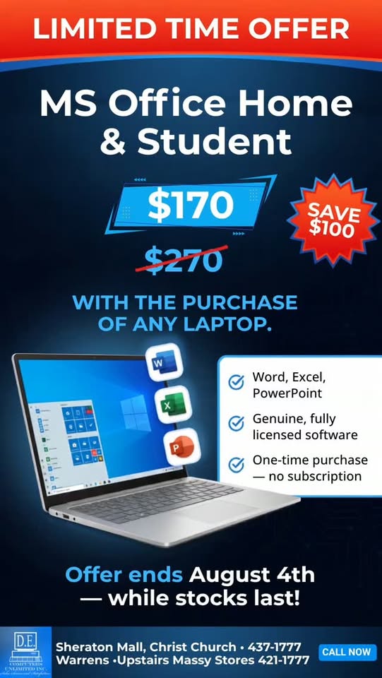 MS Office Home & Student for $170 — Save $100 with Any Laptop Purchase