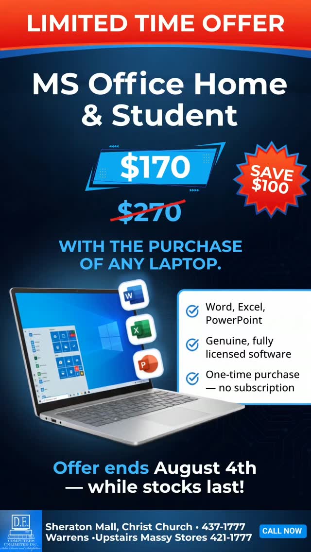 MS Office Home & Student – Save $100 with Any Laptop Purchase