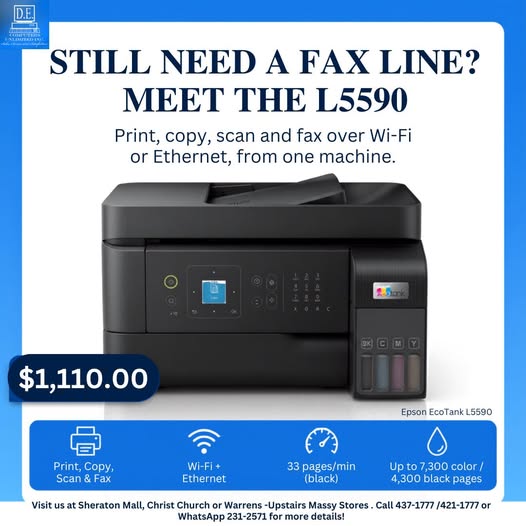 Epson EcoTank L5590 All-in-One Printer – $1,110.00