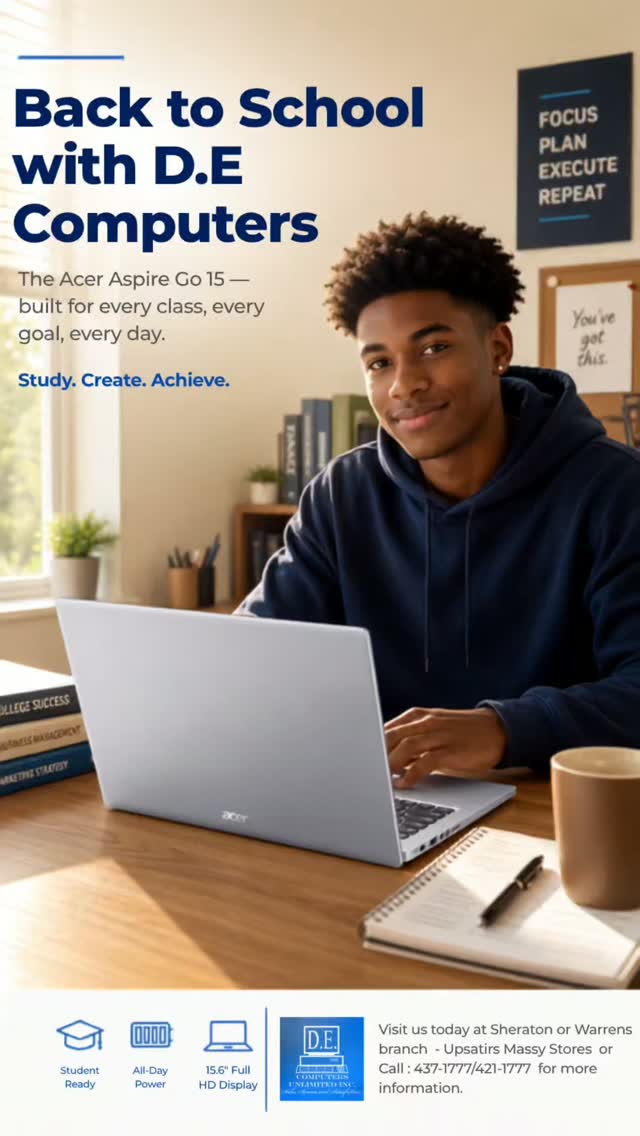 Back to School Acer Aspire Go Laptops at D.E. Computers Unlimited