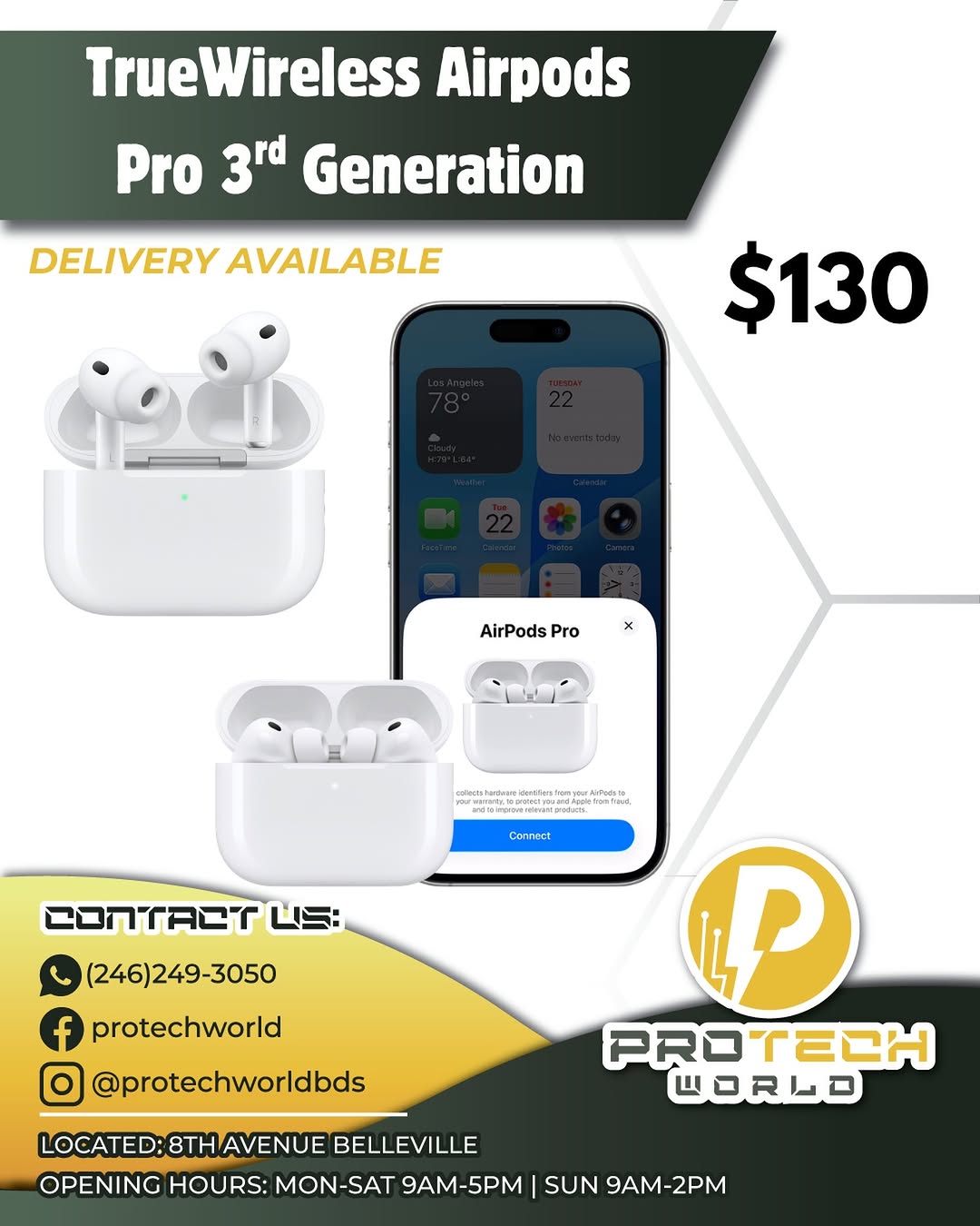 TrueWireless AirPods Pro 3rd Generation – $130