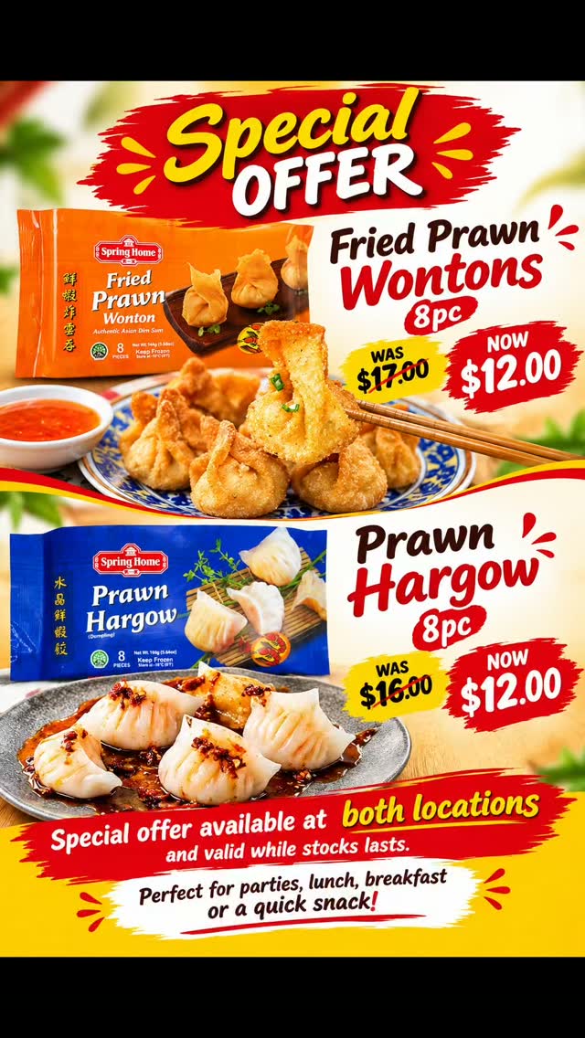 Special Offer: Fried Prawn Wontons & Prawn Hargow at Nature Foods & Singapura