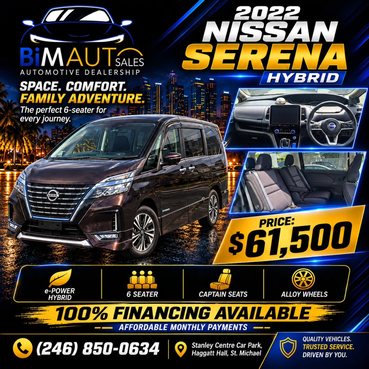 2022 Nissan Serena Hybrid – $61,500 with 100% Financing Available
