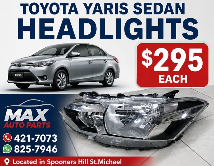 Toyota Yaris Sedan Headlights – $295 Each at Max Auto Parts