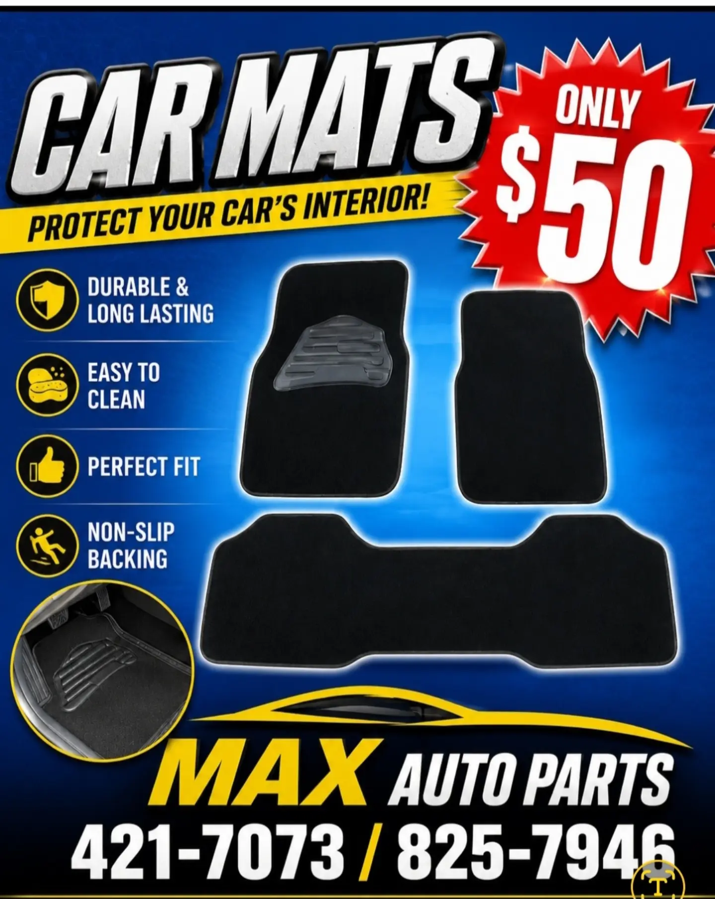Car Mats – Only $50 at Max Auto Parts