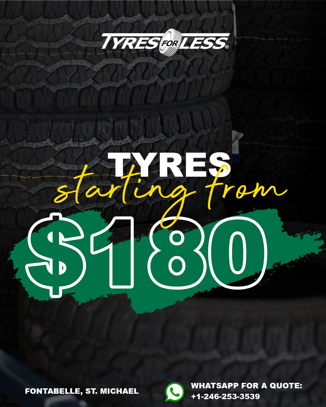 Tyres Starting From $180 at Tyres For Less