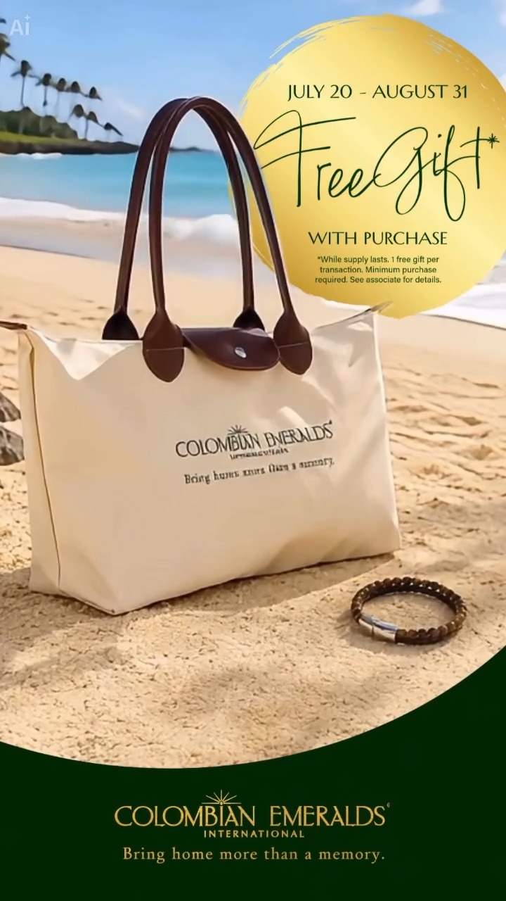 Free Gift with Purchase at Colombian Emeralds International – July 20 to August 31