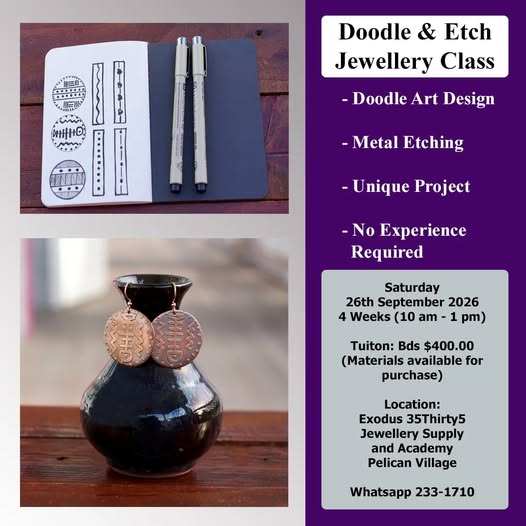 Doodle & Etch Jewellery Class – 4-Week Course at Exodus 35Thirty5