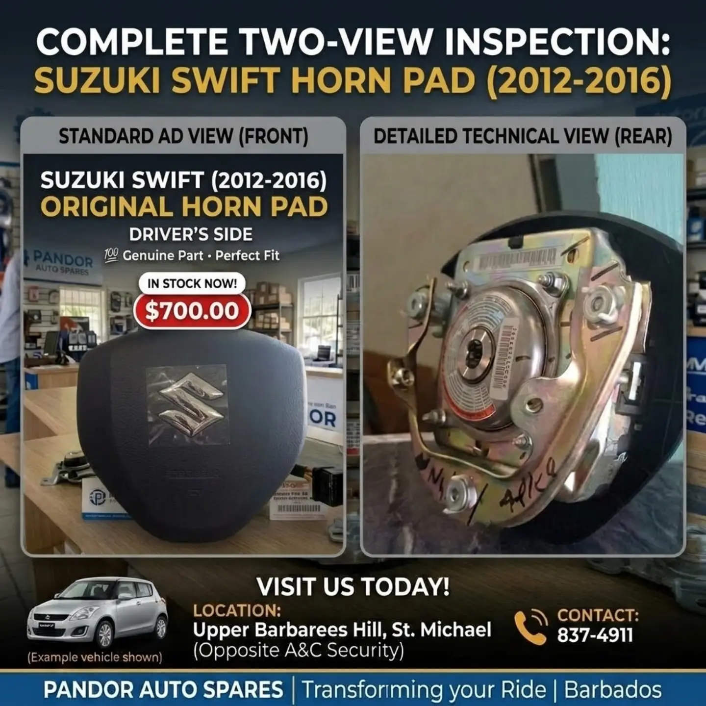 Suzuki Swift (2012-2016) Genuine Original Horn Pad – $700