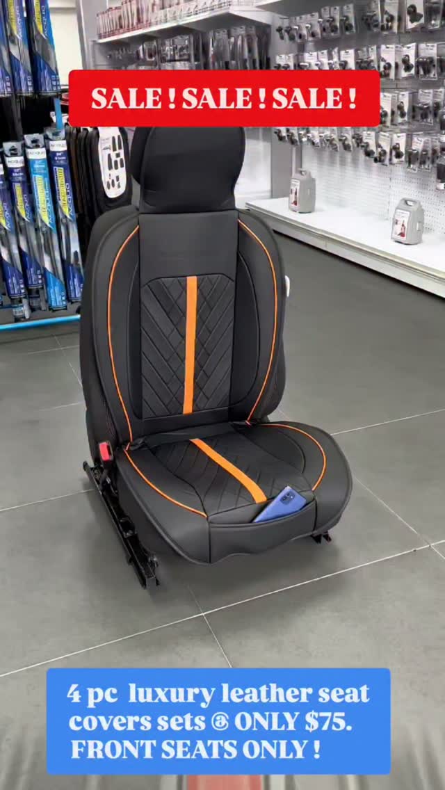 4pc Luxury Leather Universal Seat Cover Sets – Only $75 (Front Seats)