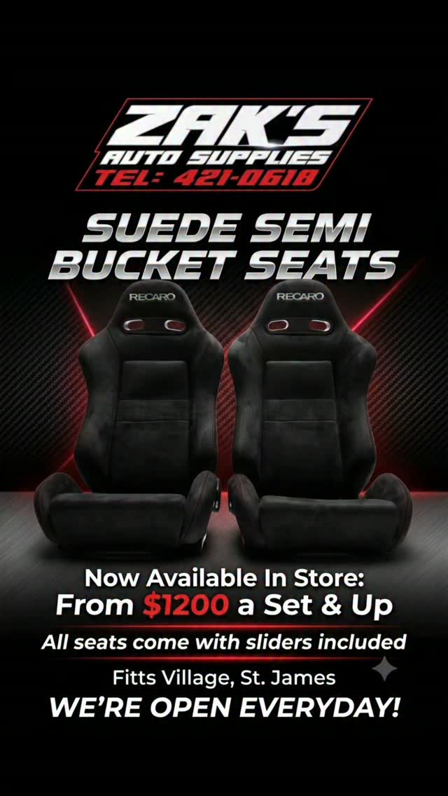 Recaro Suede Semi Bucket Seats From $1200 a Set at Zak's Auto Supplies