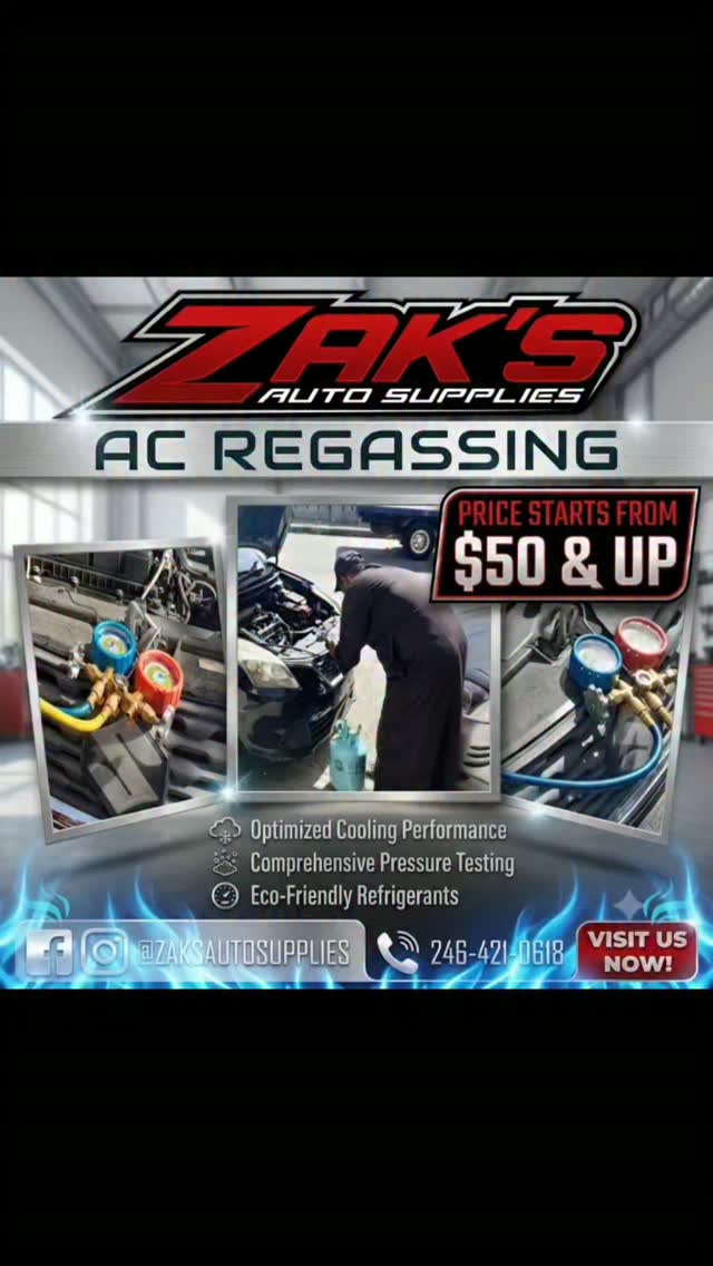 AC Regassing Service from $50 & Up at Zak's Auto Supplies