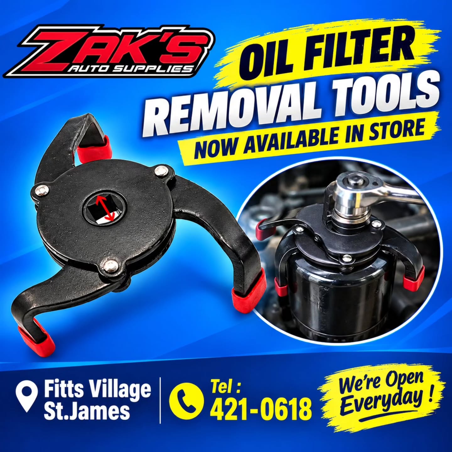 Oil Filter Removal Tools - $20 Each at Zak's Auto Supplies