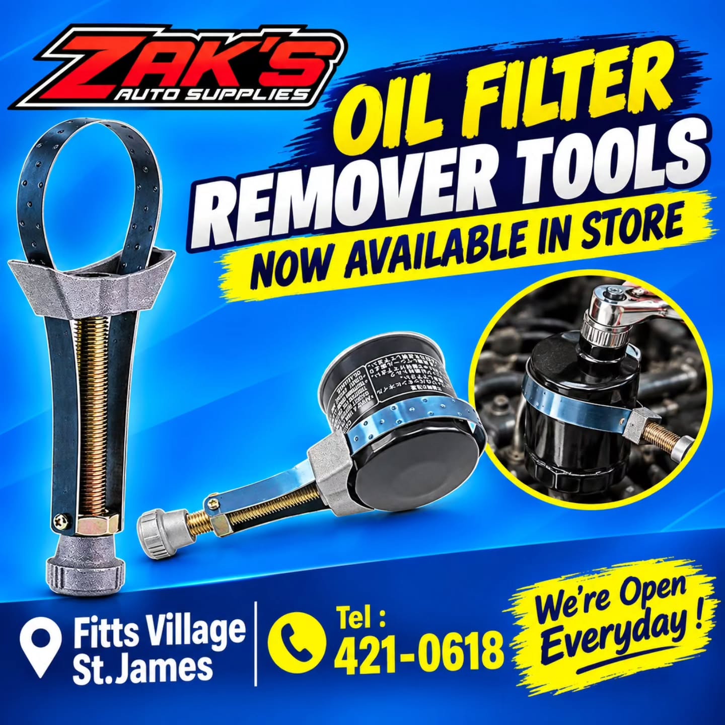 Oil Filter Removal Tools - $20 Each at Zak's Auto Supplies