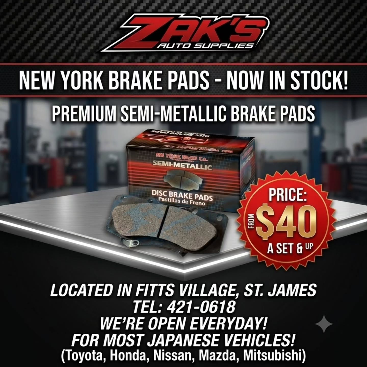 New York Premium Semi-Metallic Brake Pads – From $40 a Set