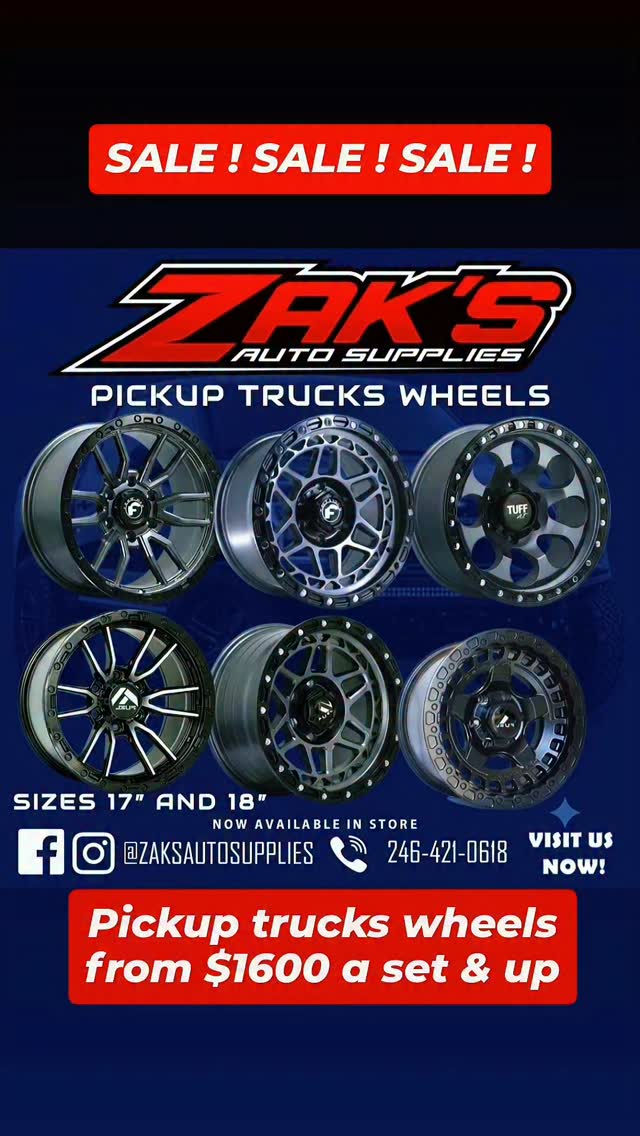 Pickup Truck Wheels from $1600 a Set – New Stock at Zak's Auto Supplies