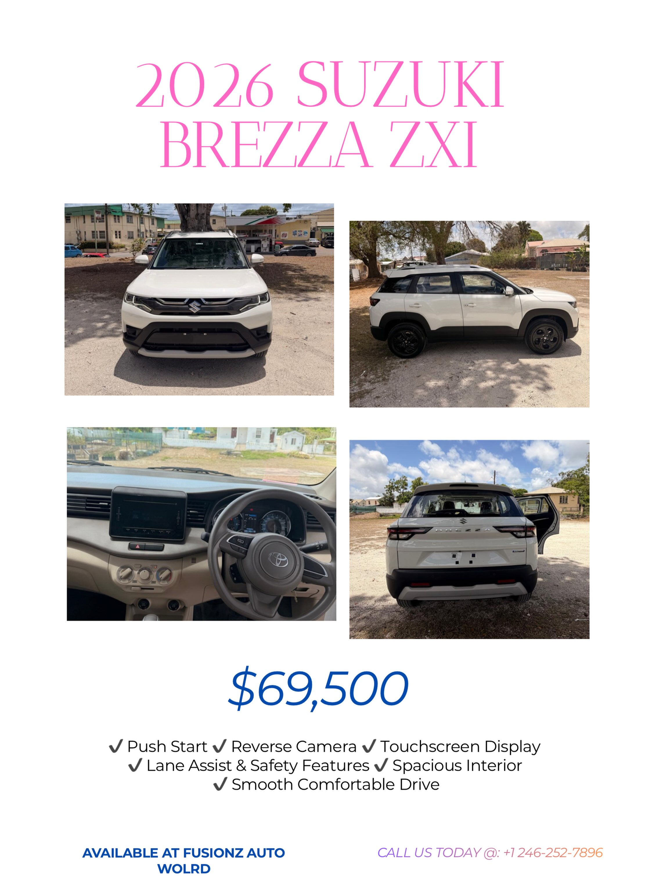 2026 Suzuki Brezza ZXI – $69,500 at Fusionz Autoworld