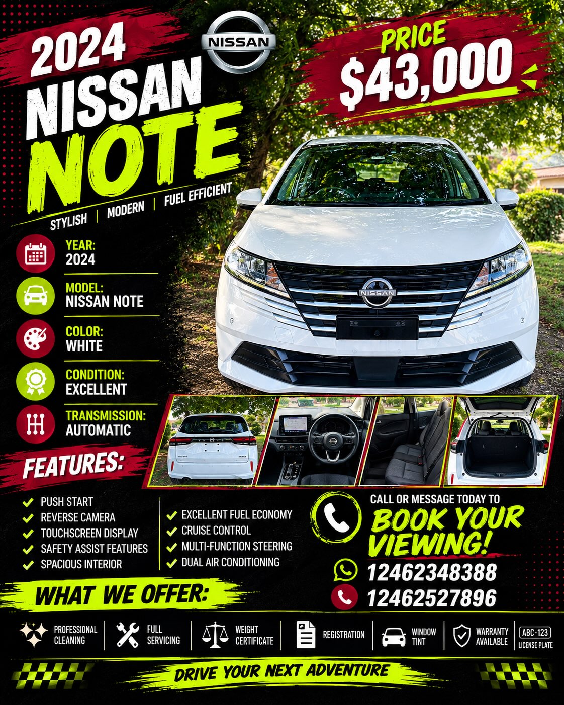 2024 Nissan Note – White | $43,000 – Full Package Included