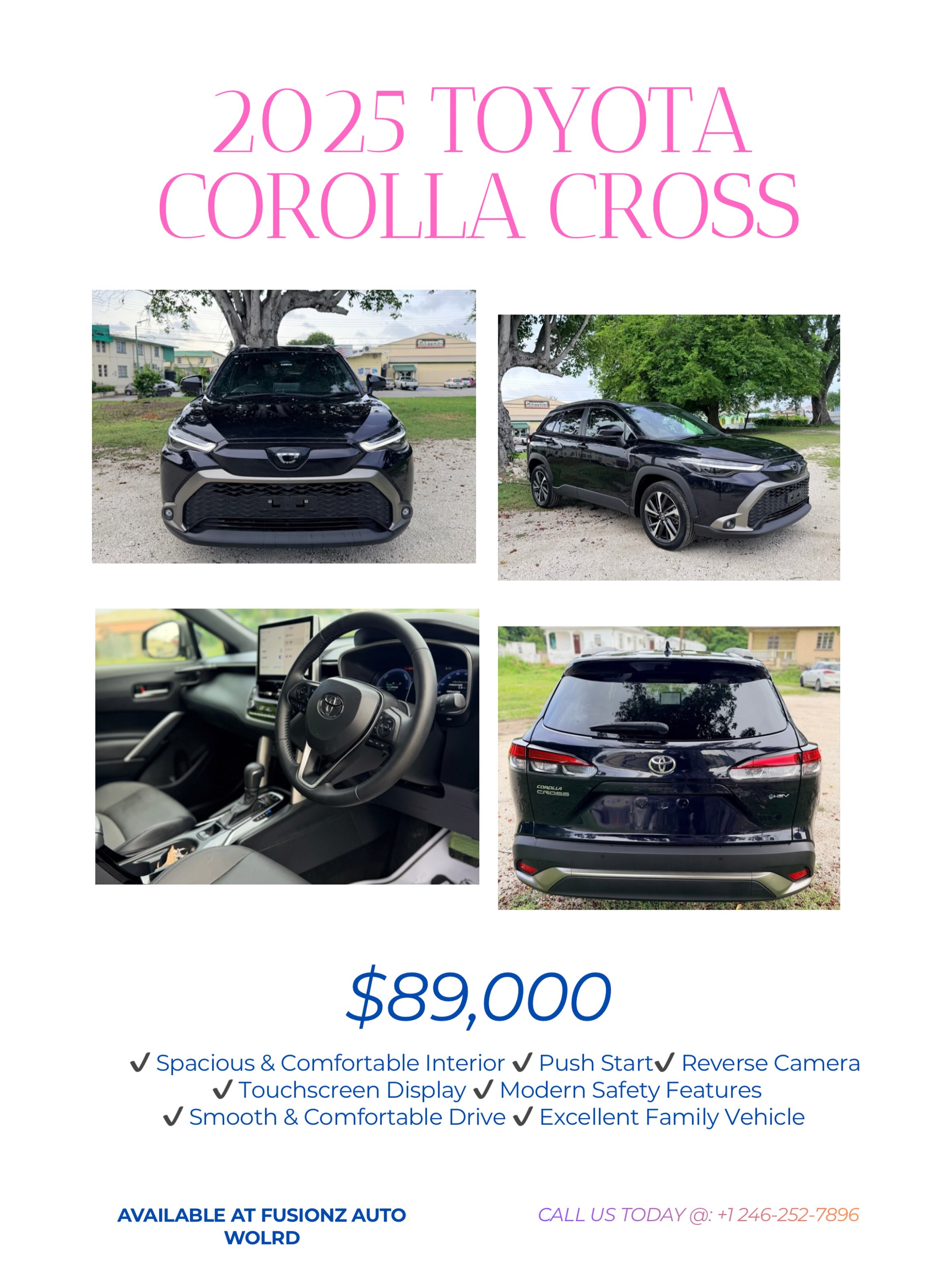 2025 Toyota Corolla Cross – $89,000 at Fusionz Autoworld