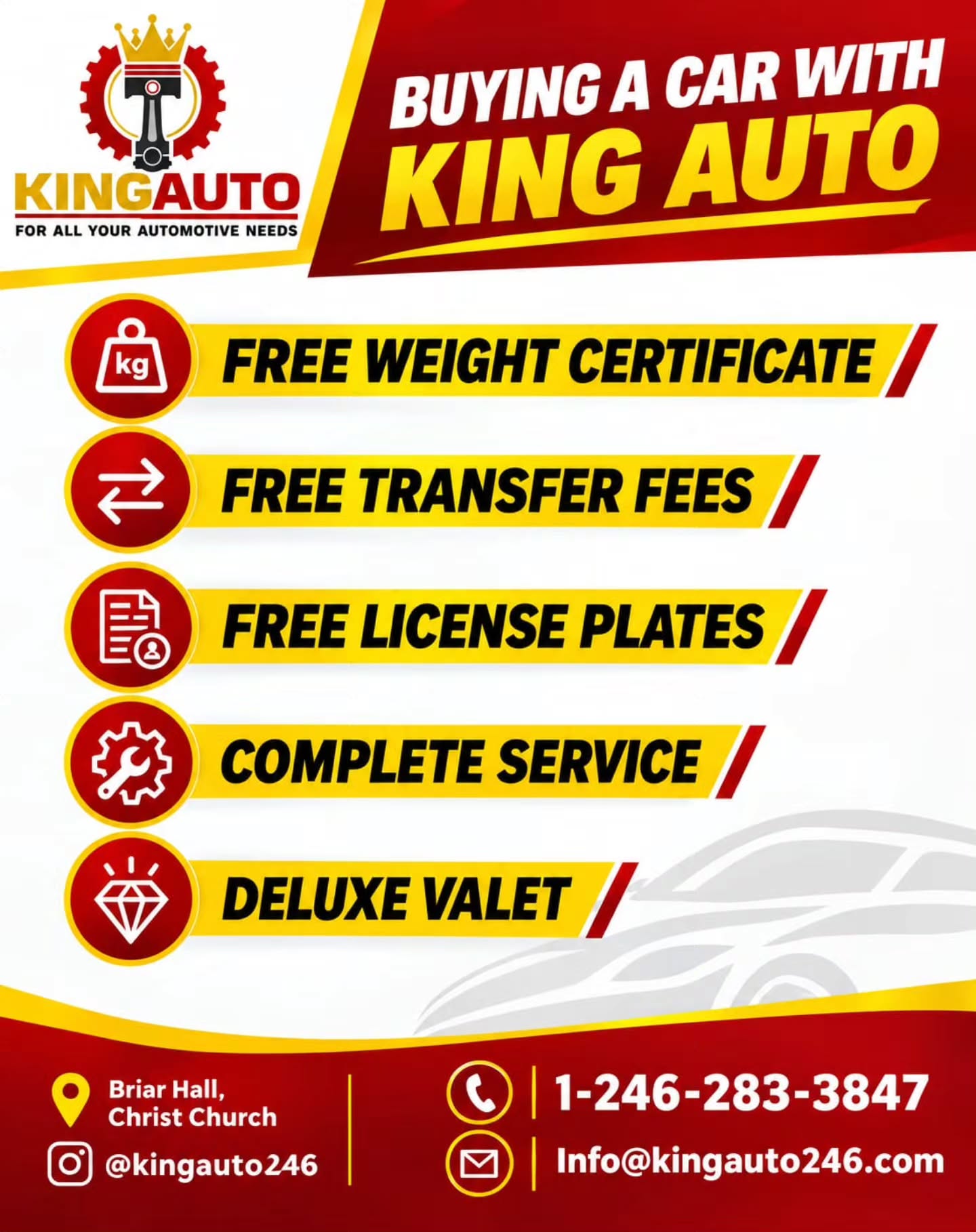 Buying a Car with King Auto – Free Weight Certificate, Transfer Fees, License Plates & More