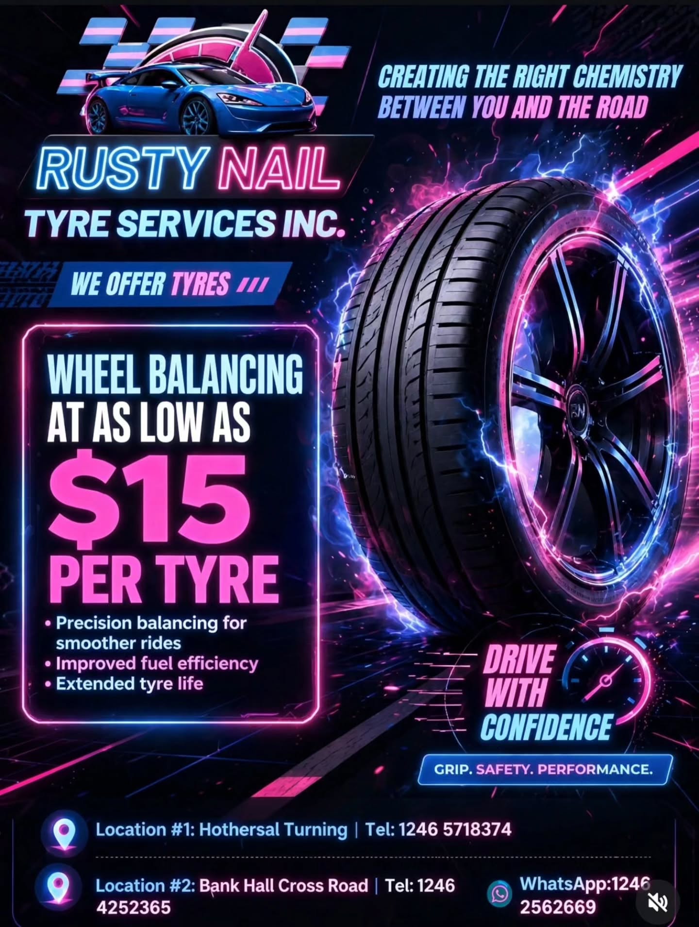 Wheel Balancing at as Low as $15 Per Tyre – Rusty Nail Tyre Services