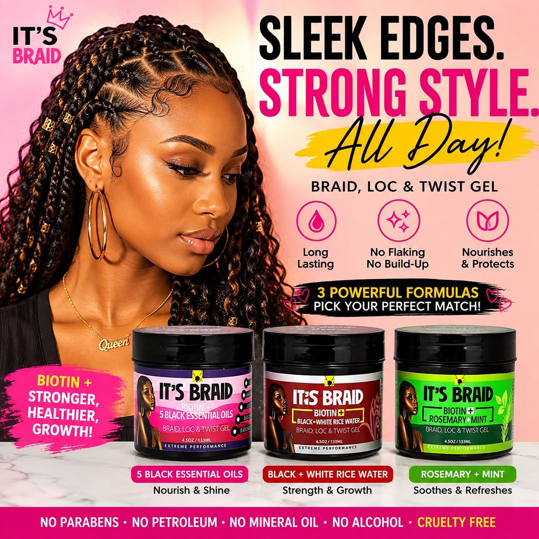 It's Braid Braid, Loc & Twist Gel – $12.99 at Cherish Cosmetique