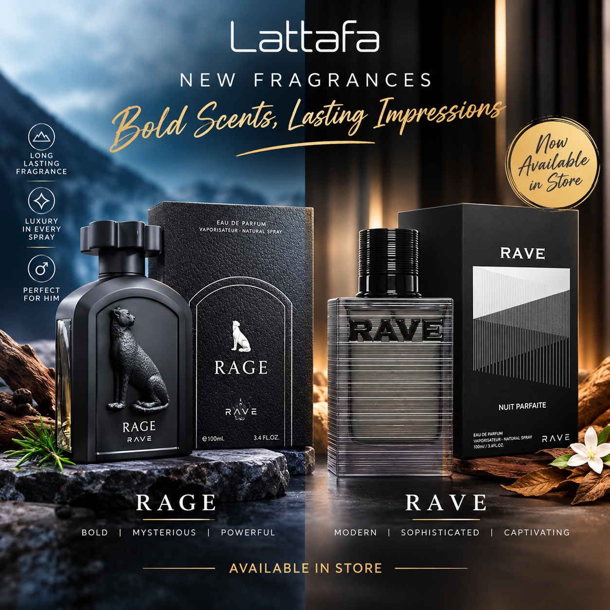 New Lattafa Fragrances Now In Store – Rage Rave & Rave Nuit Parfaite