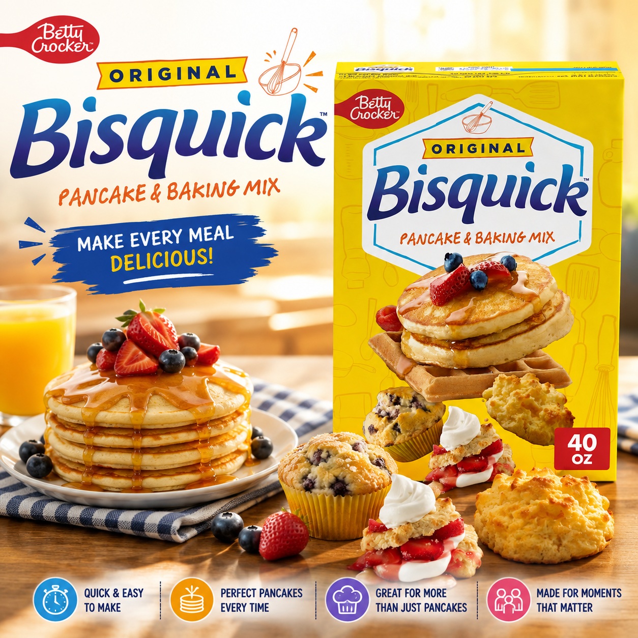 Betty Crocker Bisquick Original Pancake & Baking Mix – $11.99