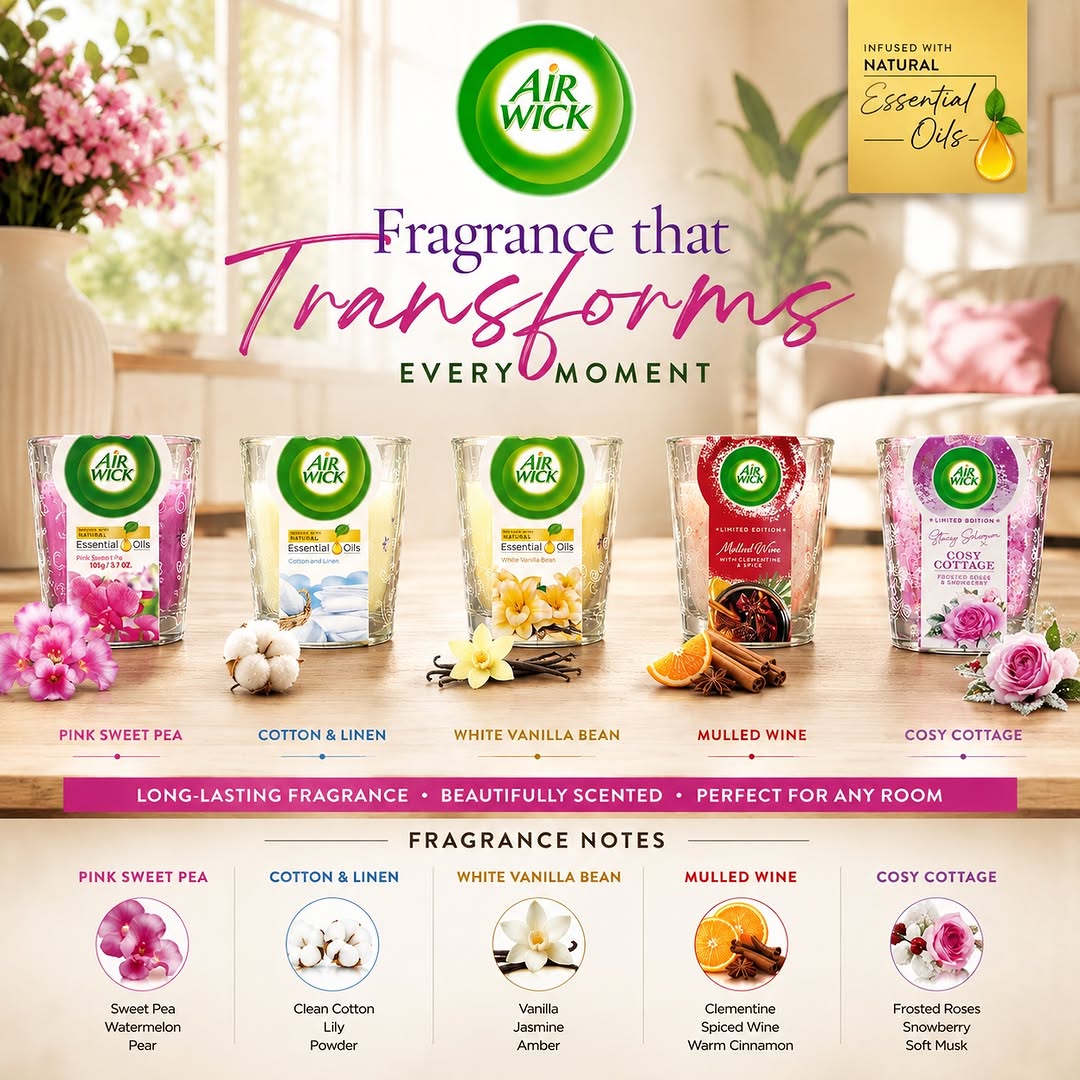 Air Wick Essential Oils Candles – $6.99 at Cherish Cosmetique