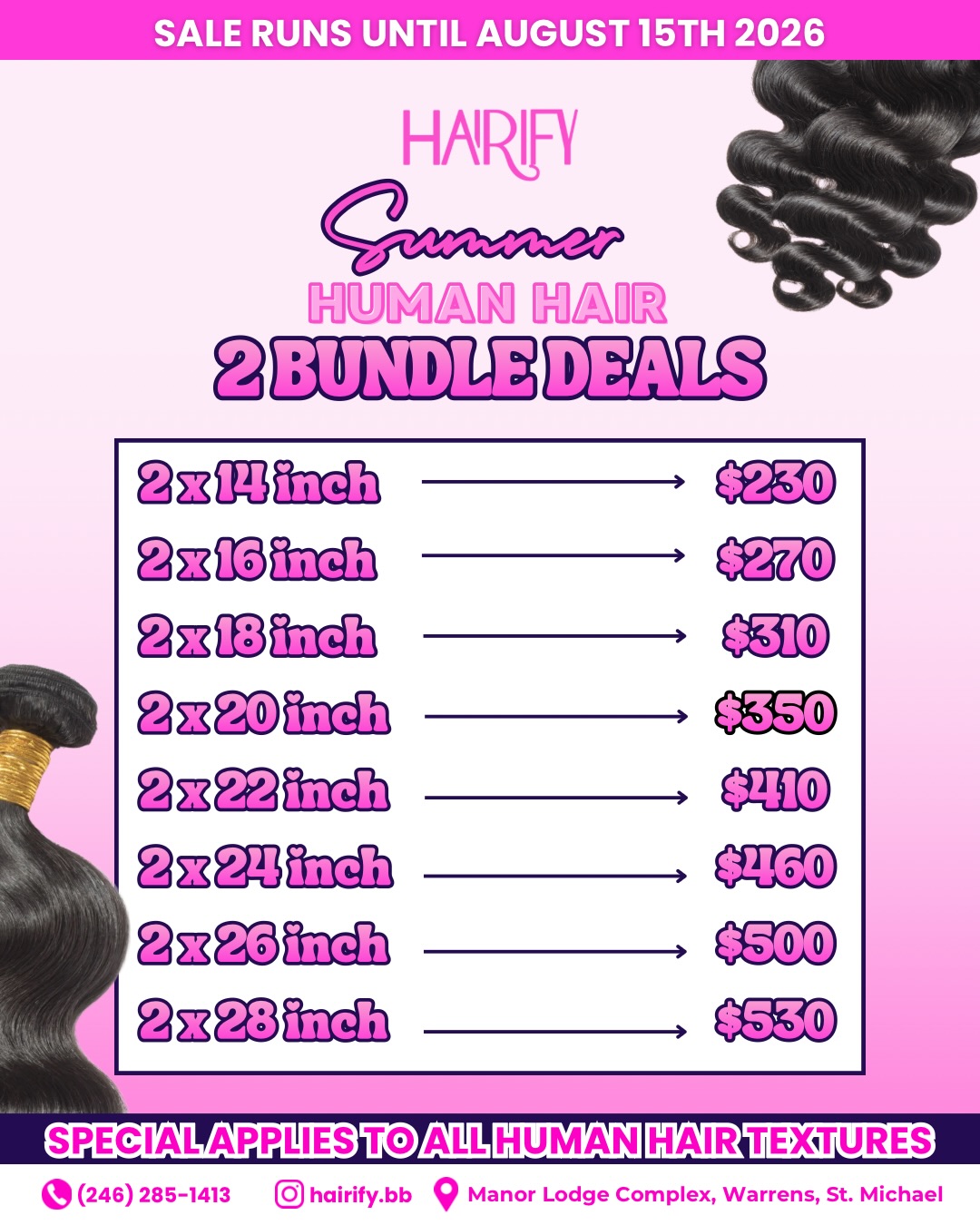 Hairify Summer 2-Bundle Human Hair Deal – Starting at $230