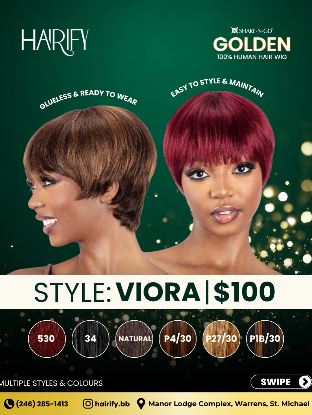 Shake-N-Go Golden Collection – 100% Human Hair Wigs from $100