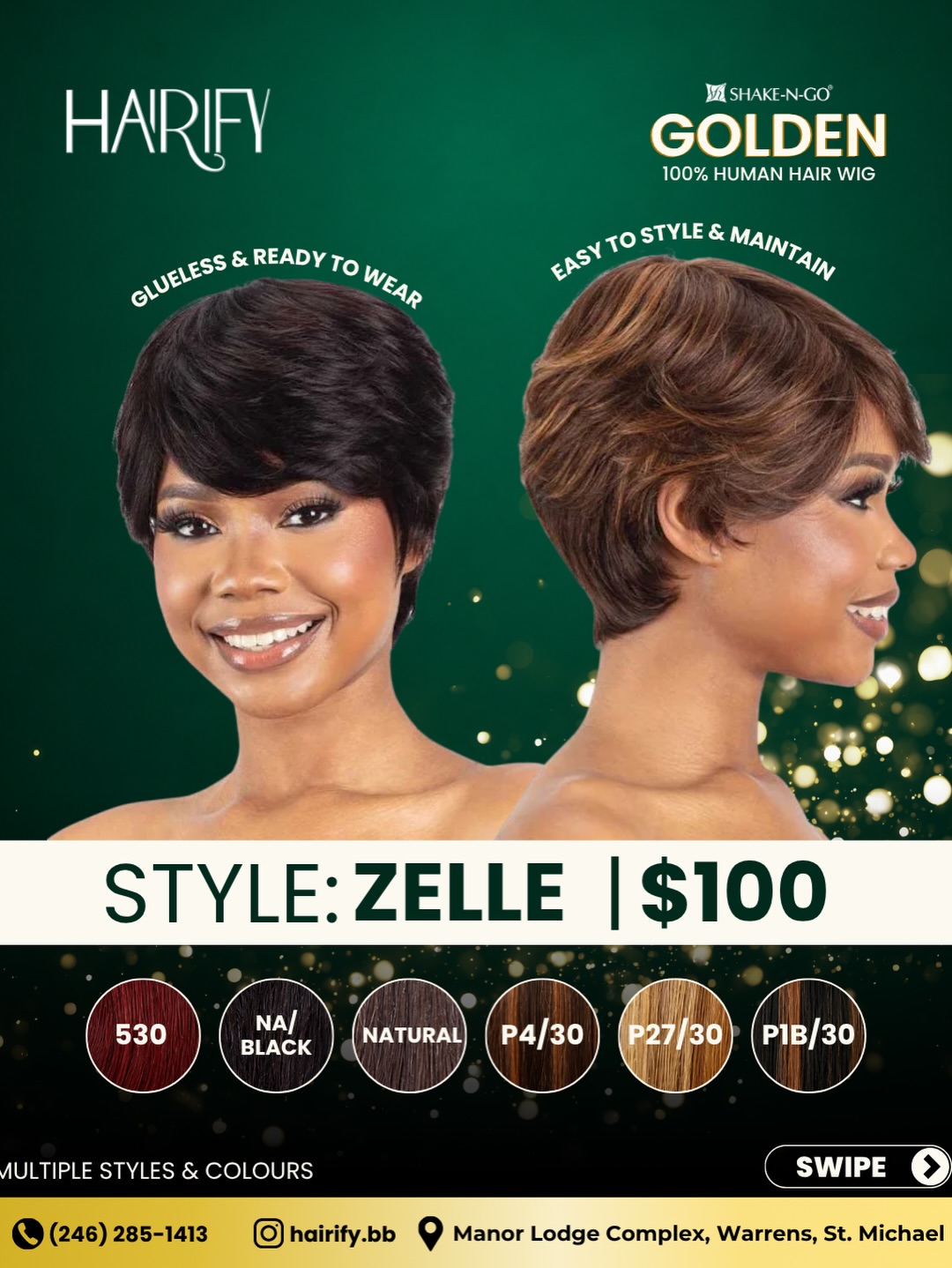 Shake-N-Go Golden Collection – 100% Human Hair Wigs from $100