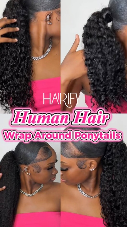 Human Hair Wrap Around Ponytails Starting at $270