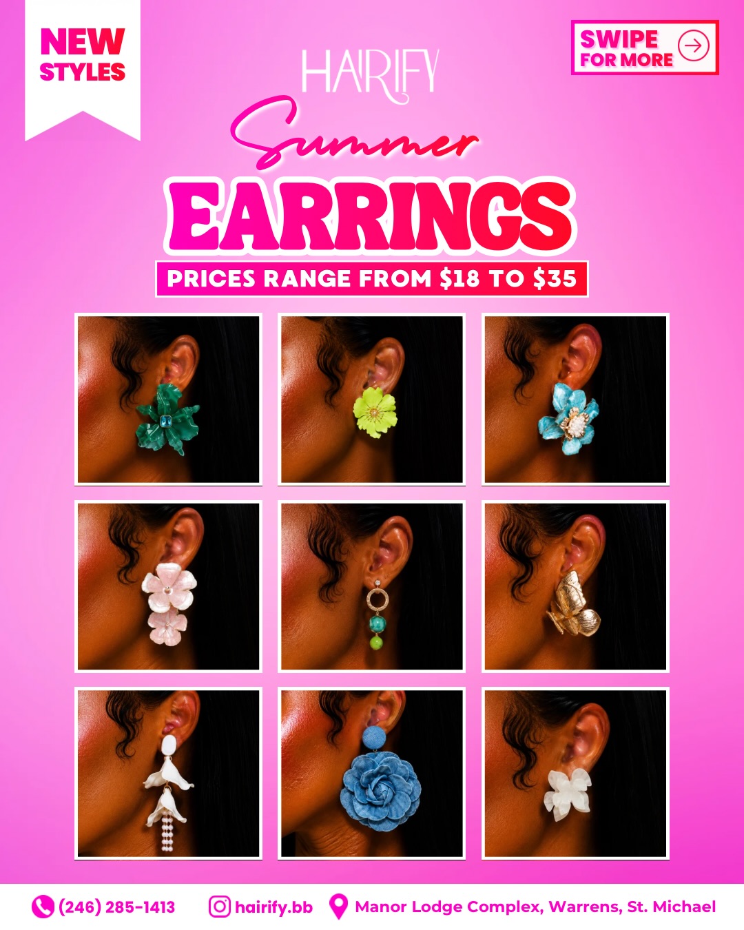 New Summer Earrings – Prices from $18 to $35 at Hairify