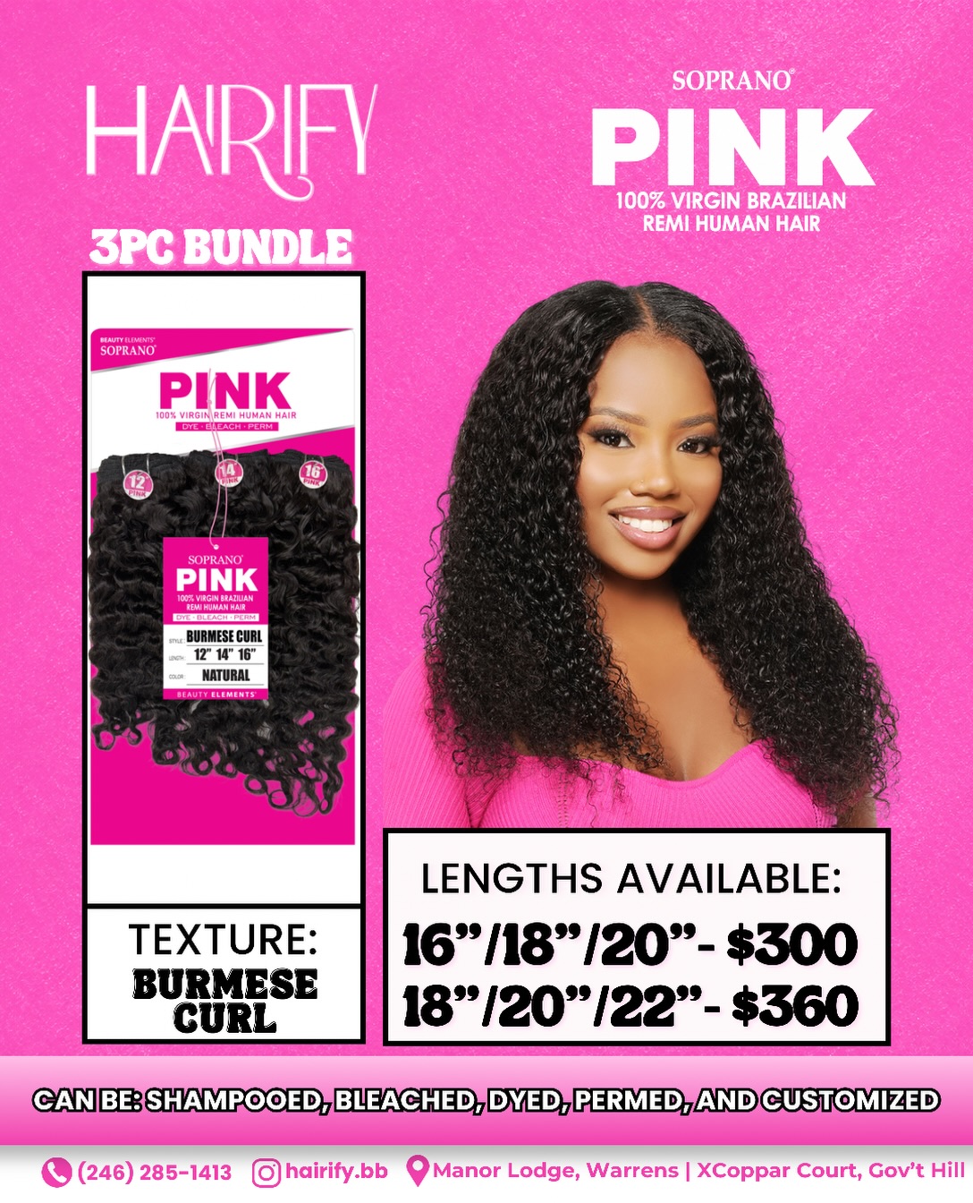 Soprano Pink 100% Virgin Brazilian Remi Human Hair – Bundles & Lace Closures Now Available