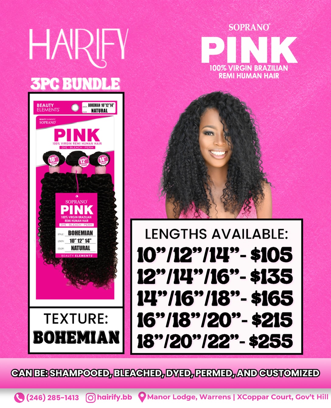 Soprano Pink 100% Virgin Brazilian Remi Human Hair – Bundles & Lace Closures Now Available