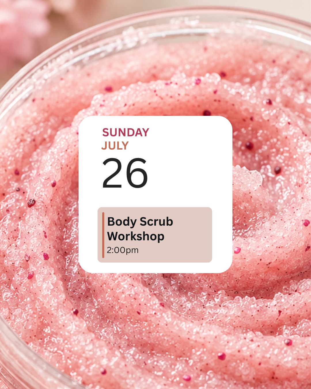Female Empowerment Body Scrub Workshop – $100 | Sunday 26 July