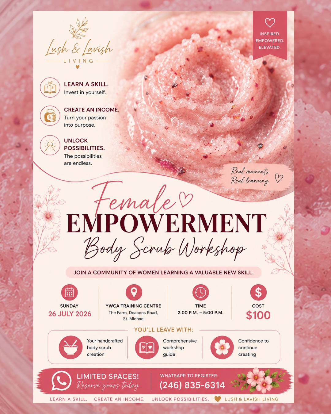 Female Empowerment Body Scrub Workshop – $100 | Sunday 26 July