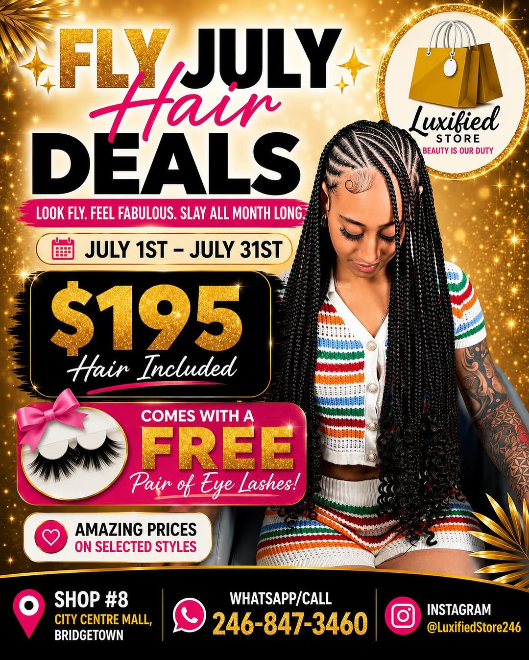 Fly July Hair Deals – $195 Hair Included + Free Eyelashes