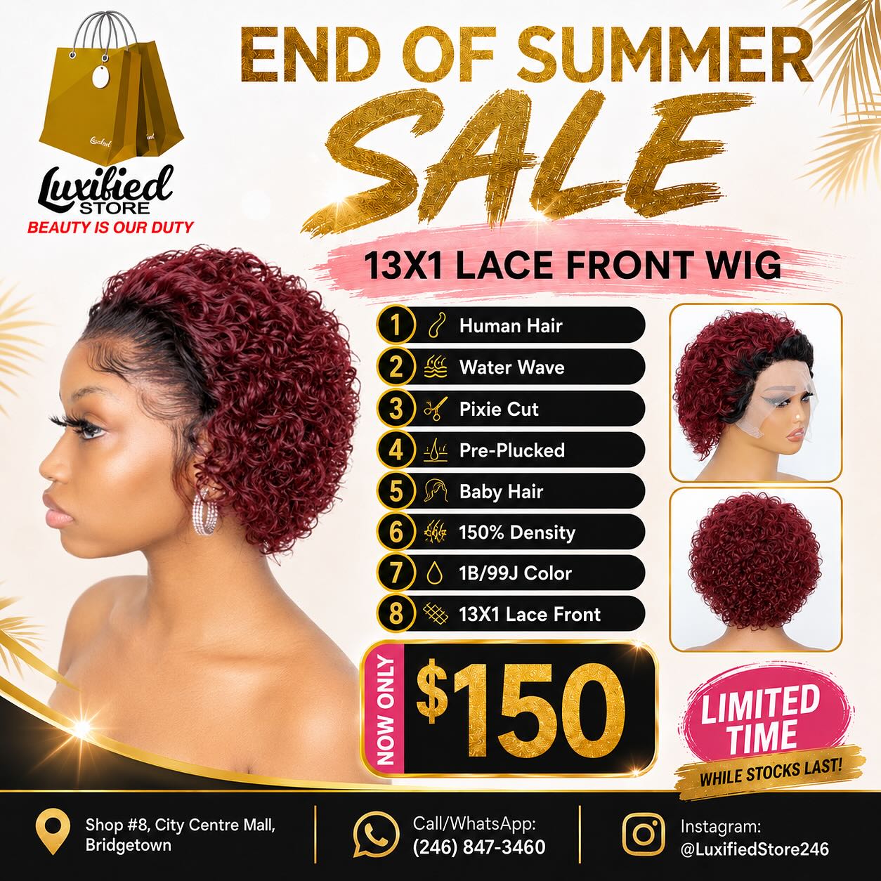 End of Summer Sale – 13X1 Lace Front Wig Now $150